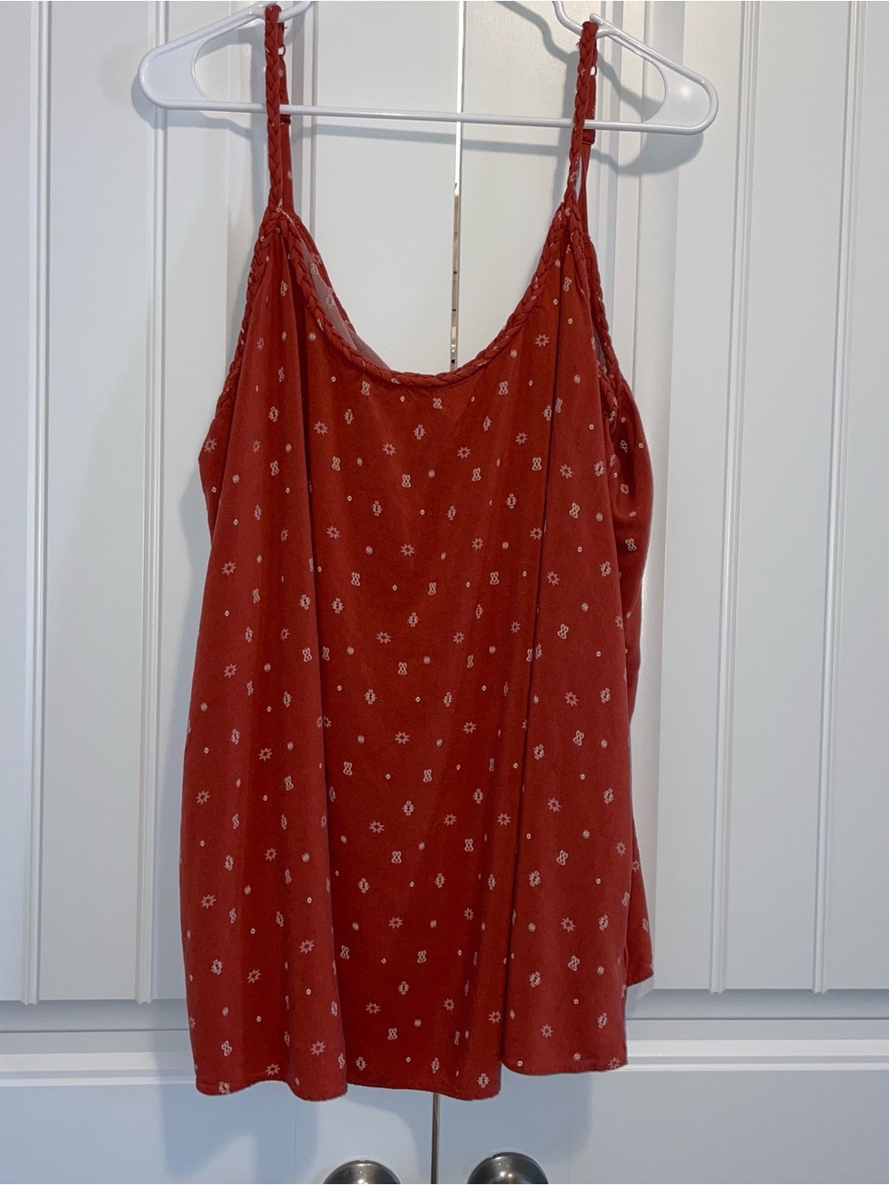 torrid rust red floral-print cami with braided straps